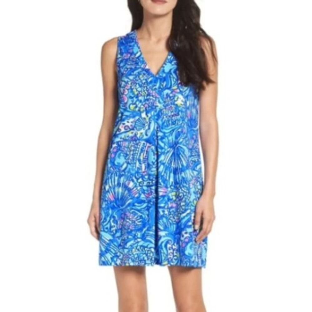 Lilly Pulitzer Amina Swing Pima Cotton Sleeveless Mini Dress Resort Preppy Large